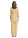 ChicSew Classy Chiffon Sequin Applique Mother Of The Groom Pant Suit With Long Jacket