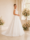 ChicSew Elegant Fancy Cap Sleeves Lace Applique Chiffon A-Line Maxi Wedding Dress