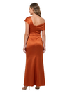 ChicSew Sophisticated Asymmetrical Straps Ruched Satin Sheath Mother Of The Bride Dress