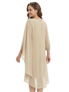 ChicSew Sheath 3/4 Sleeves Rhinestone Chiffon Knee-Length Mother Of The Bride Dress