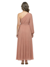 ChicSew Beautiful A-Line One Shoulder Long Sleeve Pleated Chiffon Mother Of The Groom Dresses