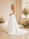 ChicSew Classy Satin A-Line Strapless Pleated Floor-Length Wedding Dresses Online