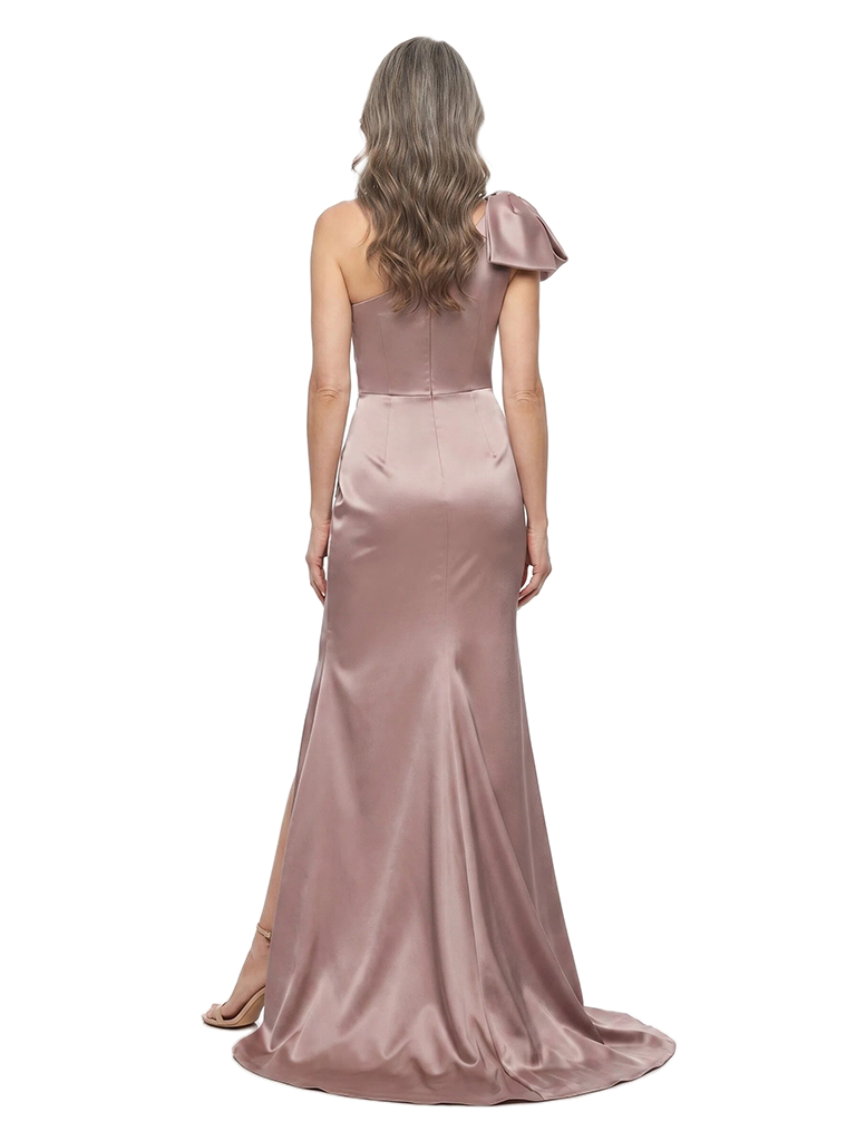 ChicSew Fancy One Shouler Ruched Silky Satin Mermaid Mother Of The Groom Evening Gowns