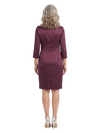 ChicSew Scoop 3/4 Sleeve Beaded Satin Sheath Knee Length Fancy Mother of the Bride Dress