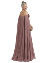 ChicSew Pleated Floral Applique Floor Length Chiffon Romantic Mom Of The Groom Dresses