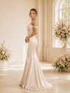ChicSew Fancy Off The Shoulder Satin Boning Mermaid Long Wedding Dress With Beading