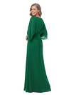 ChicSew Cape Sleeve Boat Neck Ruched Chiffon Sheath Mother Of The Bride Dresses Graceful Pretty