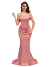 Sexy Silky Satin Off The Shoulder Mermaid Pretty Long Bridesmaid Dresses