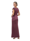 ChicSew Boat Neck Beaded Short Sleeve Mermaid Satin Long Mother Of The Groom Dresses