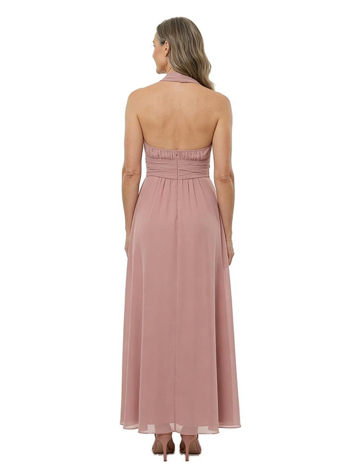 ChicSew Classy Halter Sleeveless A-Line Floor-Length Chiffon Mother Of The Groom Gown Ruched