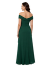 ChicSew Off The Shoulder Ruched Chiffon Floor Length A-Line Mother of the Bride Dress With Ruffle