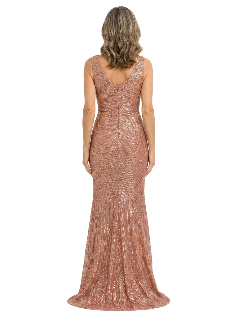 ChicSew Glamorous Sleeveless Sequin Mermaid Floor Length Mother Of The Bride Gown