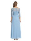 ChicSew Classy V-Neck Ruched Chiffon Lace Long Sleeve Mother Of The Bride Dresses