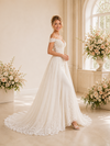 ChicSew Glamorous Lace Tulle Mermaid Off The Shoulder Full‑Length Wedding Dresses With Overskirt