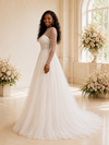 ChicSew Elegant Long Sleeves Tulle Lace A-Line Maxi Wedding Dress With Beading