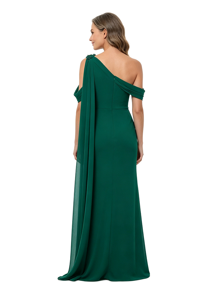 ChicSew Asymmetrical Straps Beaded Lace Sheath Chiffon Long Mother Of The Groom Gowns Luxury Exquisite
