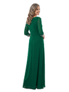 ChicSew Keyhole Neck 3/4 Sleeve Beaded Chiffon Sheath Floor-Length Mother of the Bride Dress