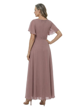 ChicSew Beautiful Flutter Sleeve A-Line Chiffon Mother Of The Groom Gowns With Ruffle