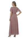 ChicSew Beautiful Flutter Sleeve A-Line Chiffon Mother Of The Groom Gowns With Ruffle
