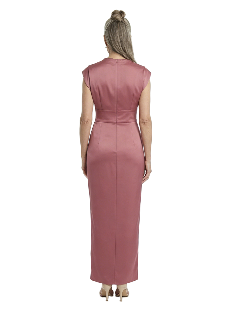 ChicSew High Neck Satin Sheath Ankle Length Formal Mother Of The Bride Dresses