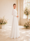ChicSew Elegant Bateau Long Sleeves Chiffon A-Line Floor-Length Wedding Dresses