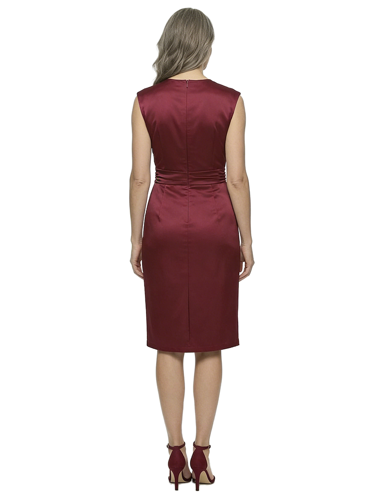 ChicSew Jewel Sleeveless Knee Length Satin Romantic Mom Of The Groom Dresses
