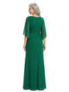 ChicSew Modern Chiffon Mother Of The Groom Gowns With Beaded Ruched Waist Flutter Sleeves