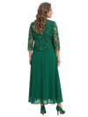 ChicSew Modern Chiffon Midi Mother Of The Groom Gown and Long Sleeve Lace Jacket