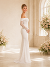 ChicSew Fancy Off Shoulder 3/4 Sleeves Mermaid Long Wedding Dress