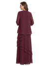 ChicSew Jewel 3/4 Sleeve Layered Ruffle Chiffon Two Piece Mother Of The Bride Dresses