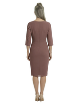 ChicSew Cowl Long Sleeve Knee Length Chiffon Sheath Romantic Mom Of The Groom Dresses