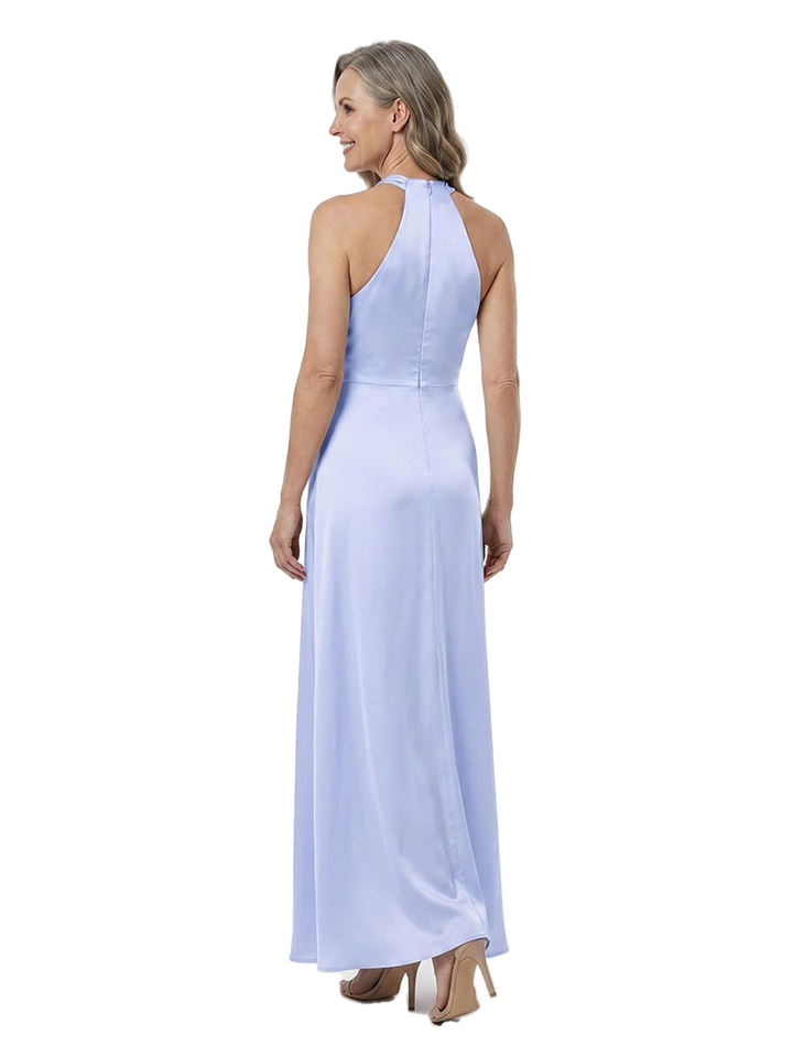 ChicSew Halter Sleeveless Satin Ankle Length A-Line Mother of the Bride Dress