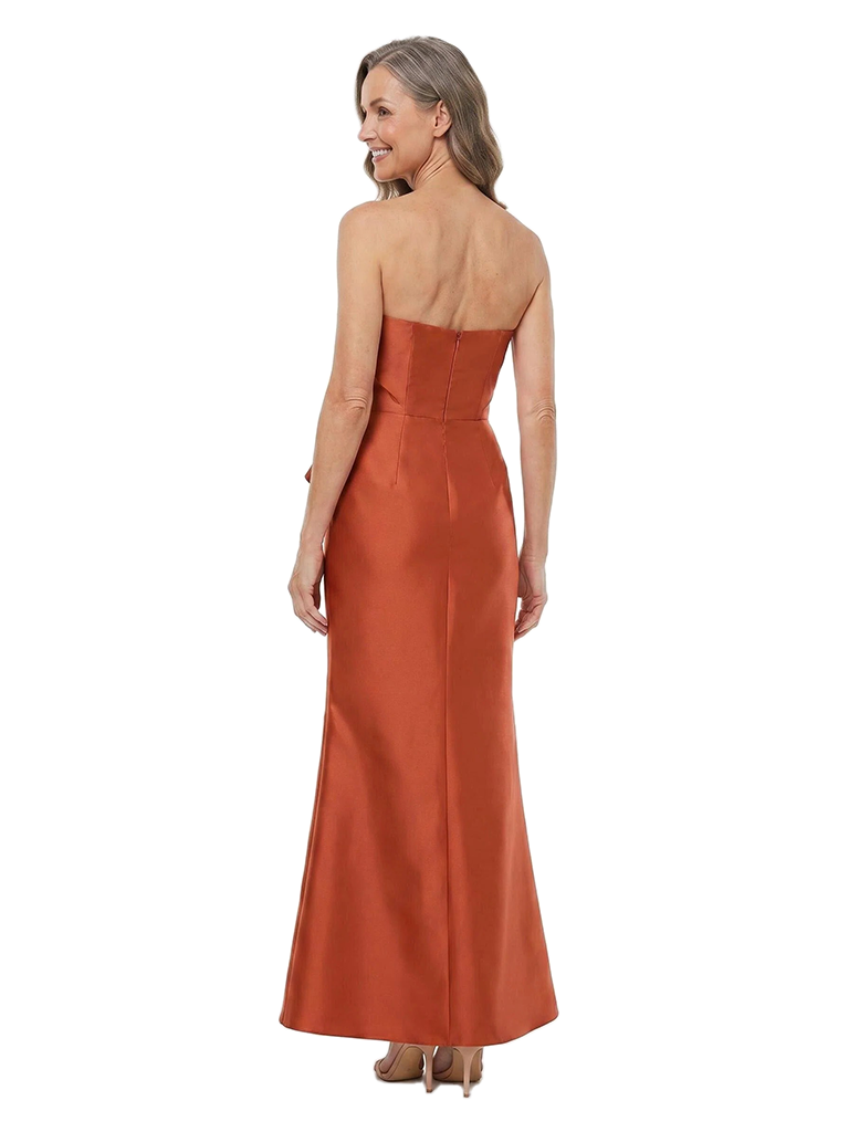 ChicSew Straight Across Mermaid Ruffle Satin Floor-Length Mother of the Bride Dress