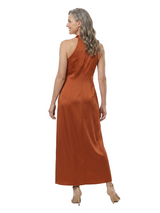 ChicSew Halter Sleeveless Satin Tea Length Sheath Mother of the Bride Dress