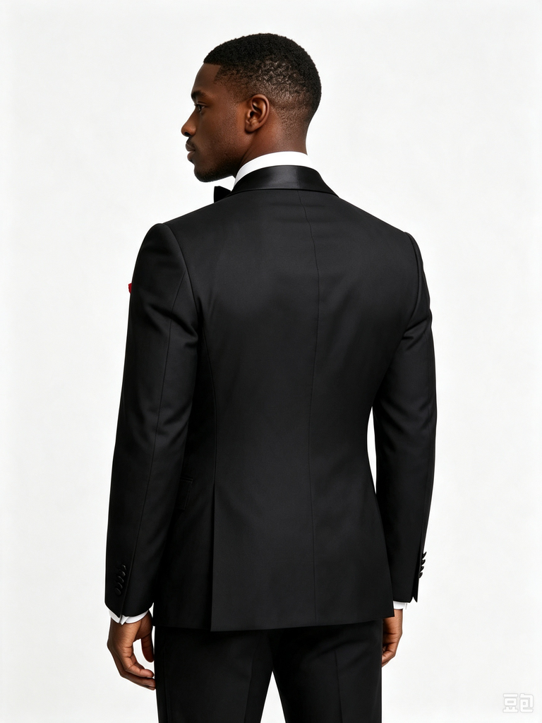Classic 2 Piece Black Men's Suit with Regular Fit and Sophisticated Peak Lapel