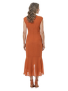 ChicSew V-Neck Ruffle Ruched Chiffon Mermaid Tea-Length Mother Of The Bride Dress