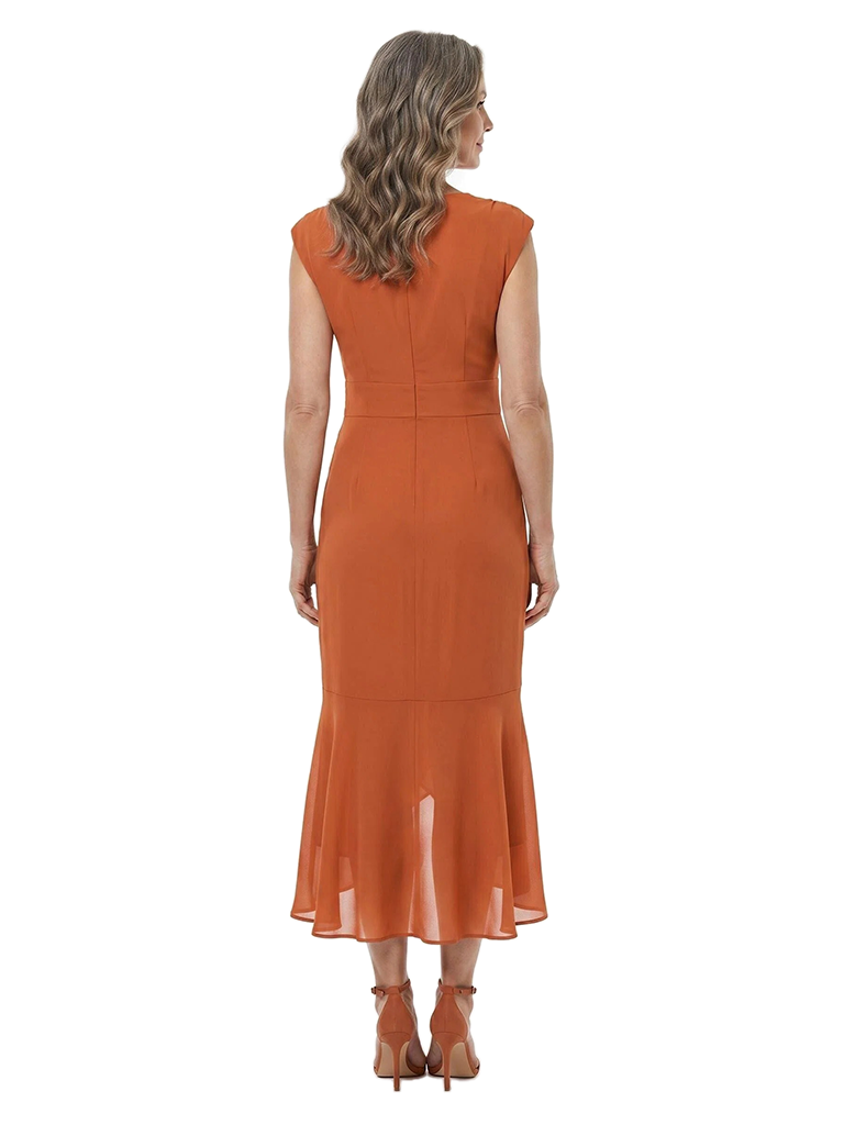 ChicSew V-Neck Ruffle Ruched Chiffon Mermaid Tea-Length Mother Of The Bride Dress