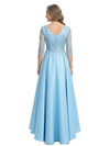 ChicSew V-Neck 3/4 Sleeve Lace Satin High Low Elegant Mother of the Bride Dresses