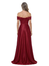 ChicSew Off Shoulder Sweetheart Side Slit Satin Floor-Length A-Line Mother of the Bride Dress
