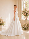 ChicSew Elegant Square Neck Spaghetti Straps Satin A-Line Long Wedding Dresses