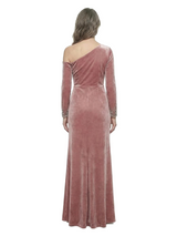 ChicSew Elegant Asymmetrical Velvet Beaded Long Sleeves Mother Of The Groom Dresses Side Slit Sheath Gowns