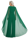 ChicSew Scoop Cape Sleeves Jumpsuit Fancy Mother of the Bride Dresses