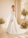 ChicSew Classy Sweetheart Long Sleeves Satin A-Line Maxi Long Wedding Dress