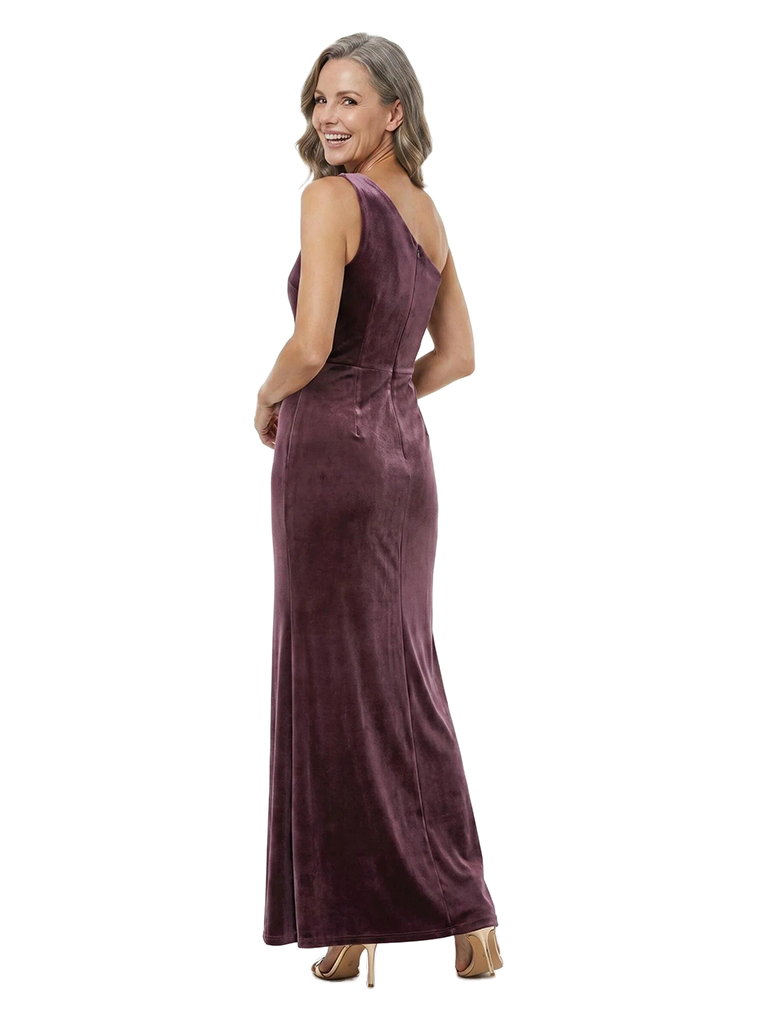 ChicSew One Shoulder Velvet Ankle-Length Mermaid Mother Of The Bride Gown Dresses