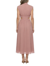 ChicSew Fancy High-Neck Sleeveless Tea-Length Chiffon Mother Of The Groom Dress With Cutout