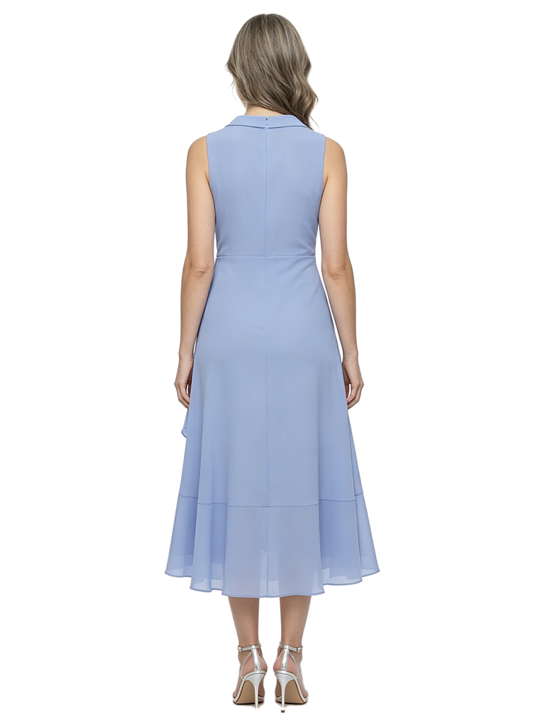 ChicSew Sleeveless V-Neck Chiffon Ruched A-Line Dress For Mother Of The Bride With Unique Ruffles