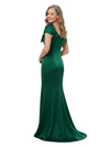 ChicSew Off Shoulder Bow Knot Lace Appliques Satin Mermaid Floor Length Mother of the Bride Dress