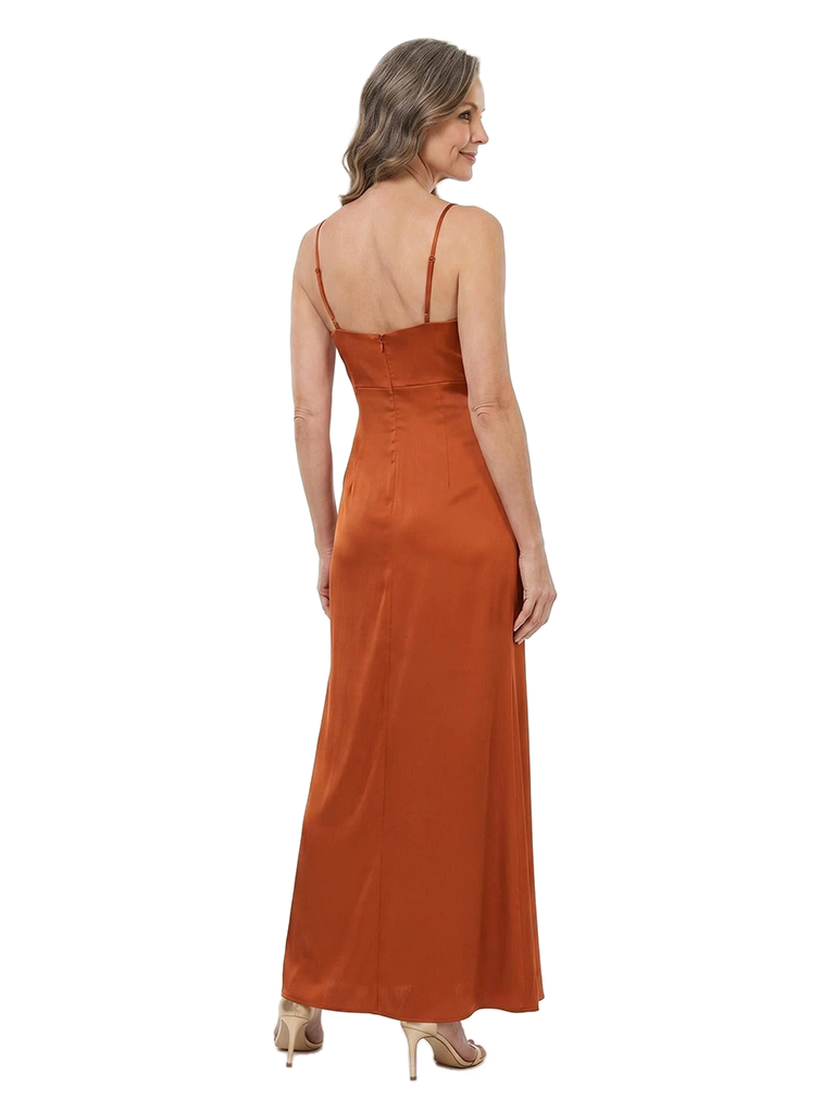 ChicSew Beautiful Spaghetti Straps Sheath Mother Of The Groom Dresses Satin Sleeveless Formal Gown