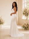 ChicSew Simple Spaghetti Straps Satin Mermaid Floor-Length Wedding Dress