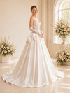 ChicSew Unique Lace Sweetheart Boning Pleated A-Line Satin Floor-Length Wedding Dress